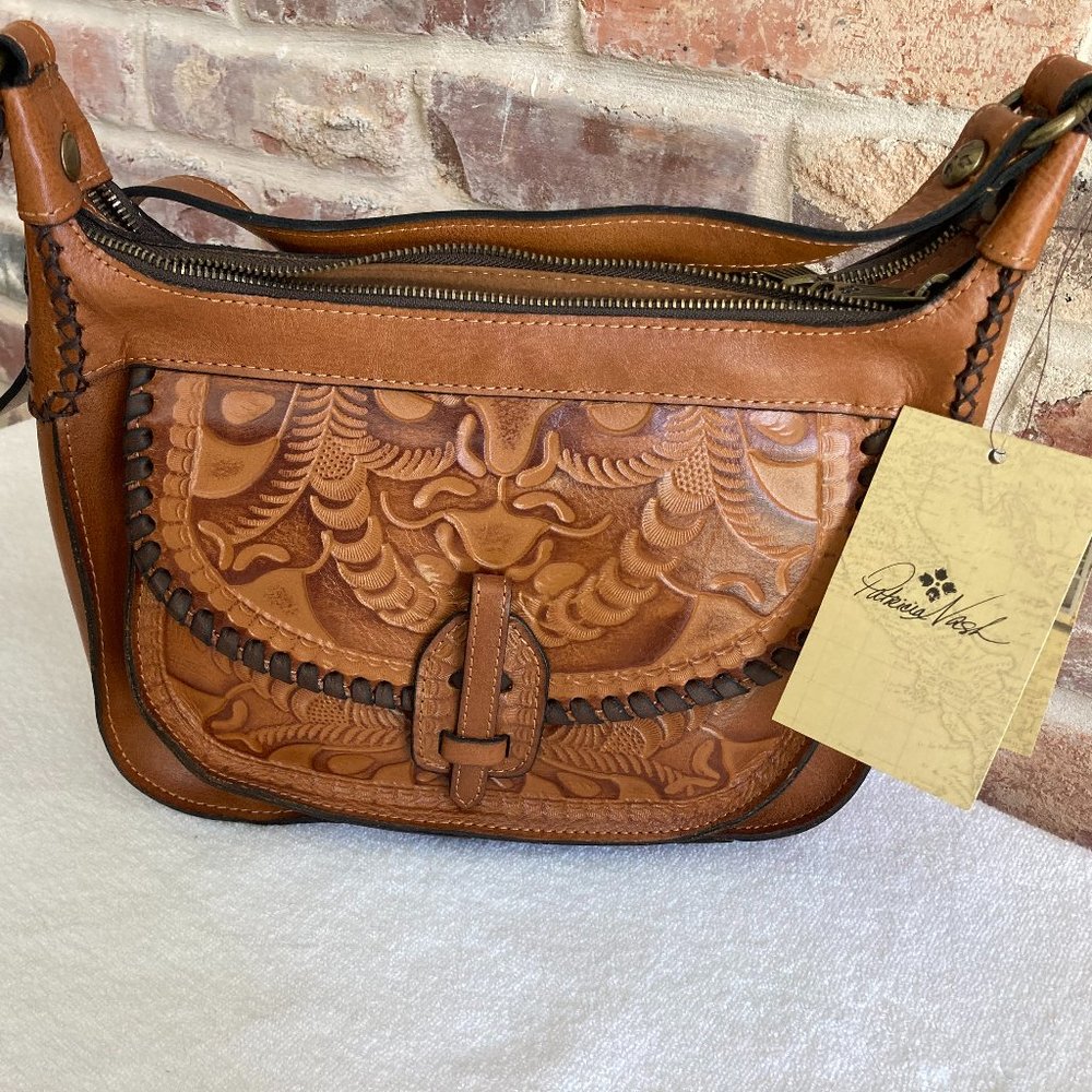 Patricia Nash Camila Crossbody Whipstitch Tooled